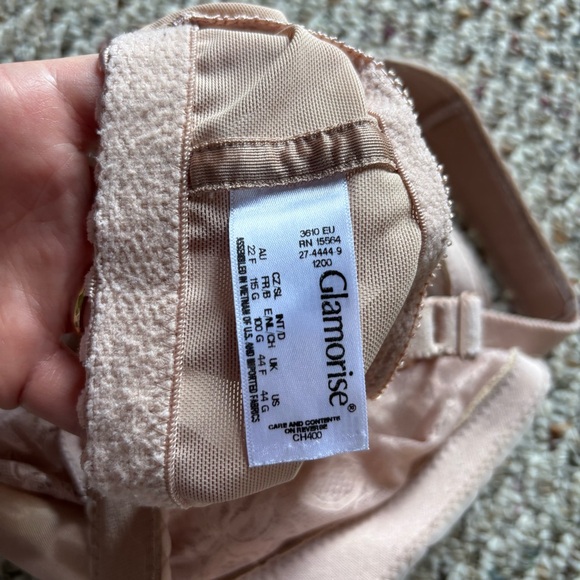 Glamorise Bra Classic Magiclift Wirefree Front Close Size 44G 1200 Beige Nude - Picture 6 of 9